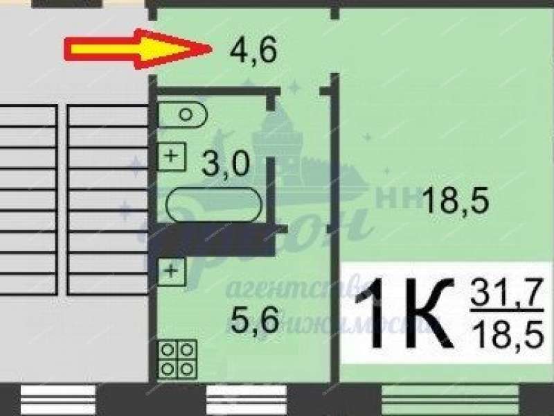 однокомнатная квартира на Сормовском шоссе дом 11