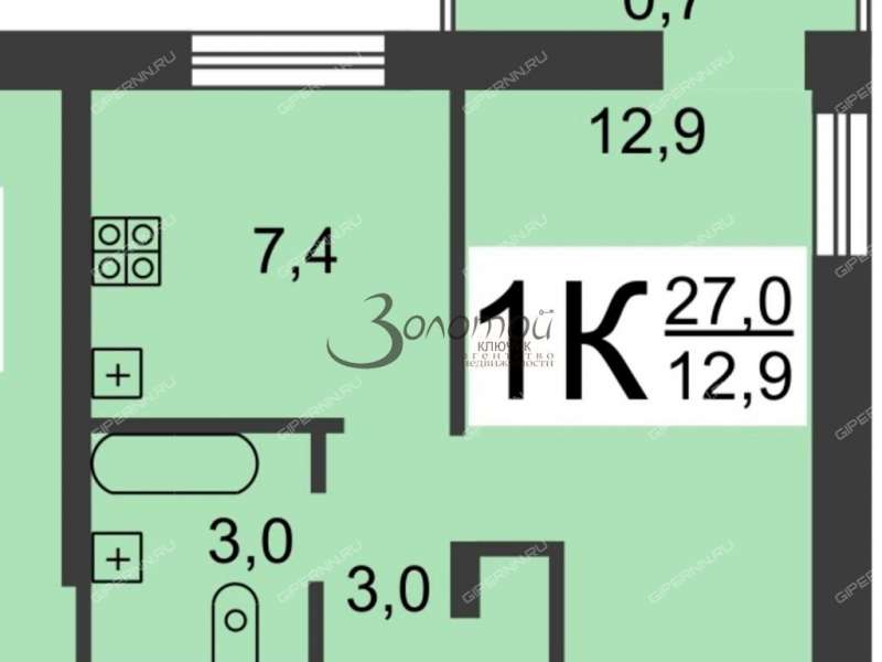 однокомнатная квартира на улице Движенцев дом 34