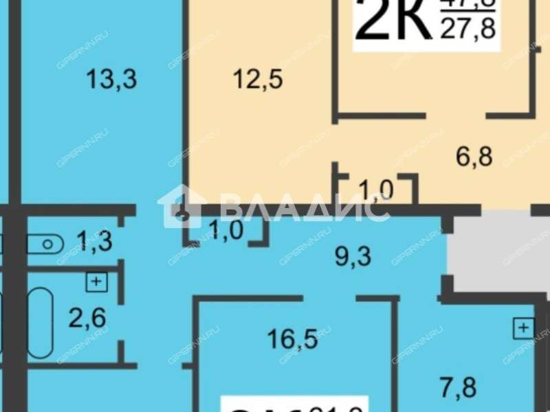 трёхкомнатная квартира на улице Строкина дом 16