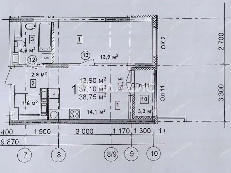 однокомнатная квартира на Русской улице улице дом 16 деревня Анкудиновка