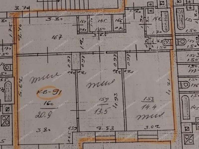 трёхкомнатная квартира на проспекте Октября дом 12