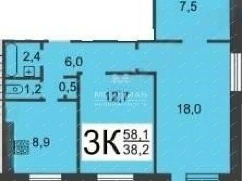 трёхкомнатная квартира на проспекте Кораблестроителей дом 36 к2