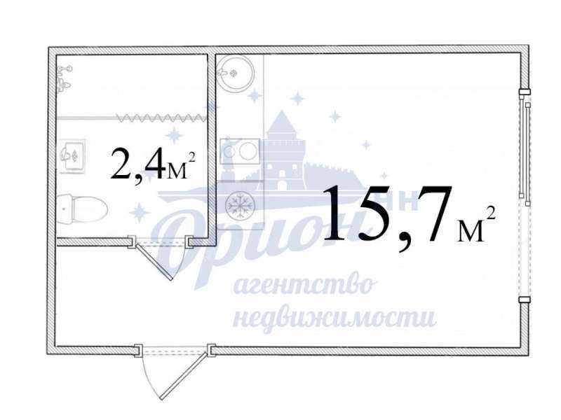 квартира-студия на Мончегорской улице дом 11А, к3