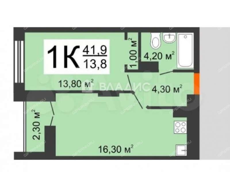однокомнатная квартира на улице Героя Советского Союза Сафронова дом 7 к1