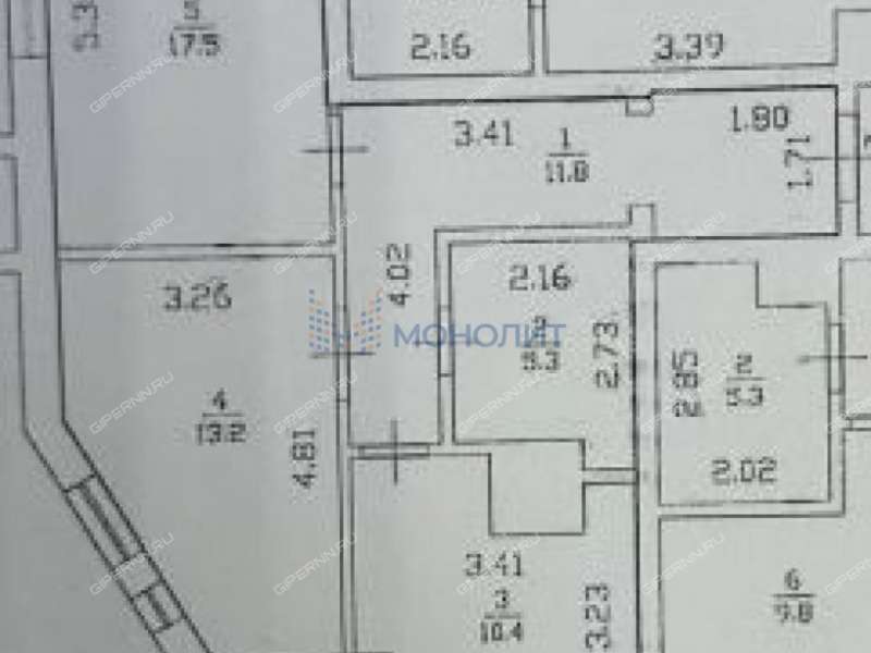 двухкомнатная квартира на улице Композитора Касьянова дом 11