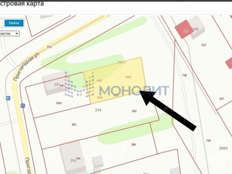 земельный участок 7,5 сотки Пригородная улица деревня Высоково