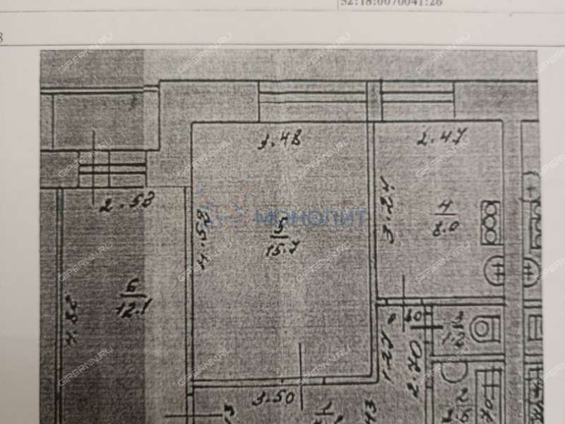 двухкомнатная квартира на улице Кулибина дом 15 к2