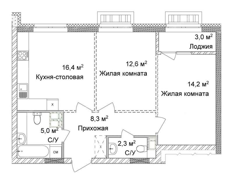 двухкомнатная квартира на Большей Печёрской улице дом 89