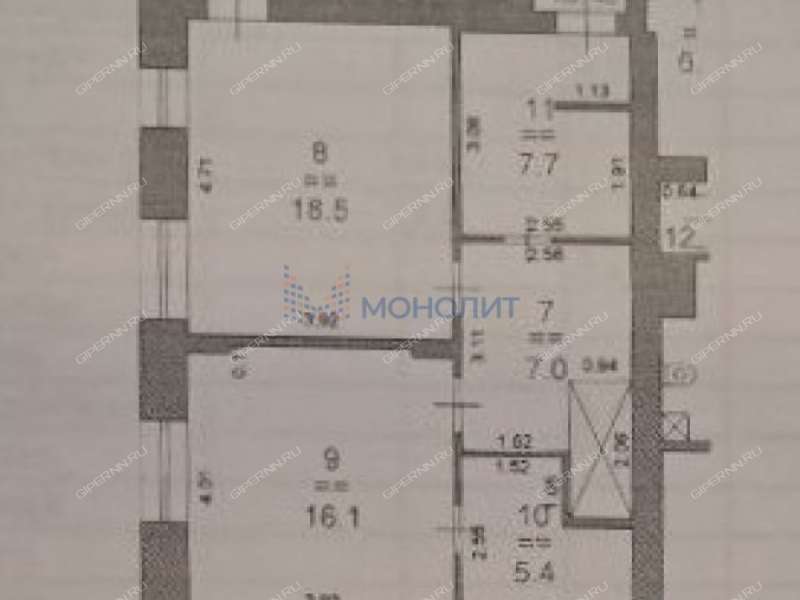 трёхкомнатная квартира на улице Родионова дом 197 к1