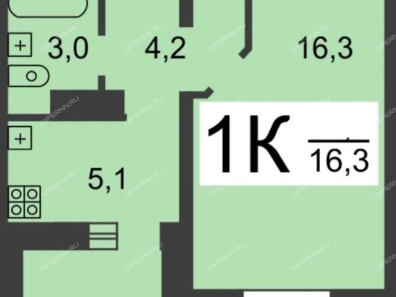 однокомнатная квартира на Бурнаковской улице дом 87