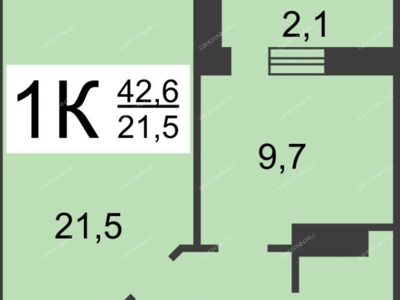 однокомнатная квартира на улице Янки Купалы дом 40