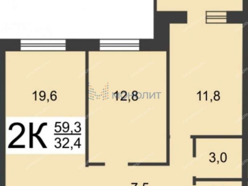 двухкомнатная квартира на улице Родионова дом 191