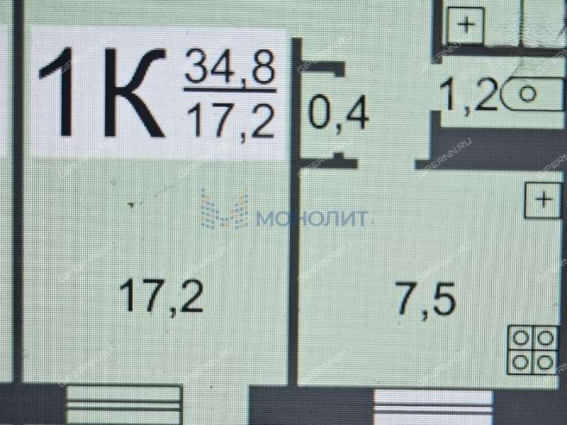 однокомнатная квартира на улице Германа Лопатина дом 9А