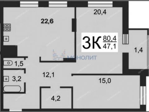 3-komnatnaya-ul-40-let-oktyabrya-d-15-k3 фото