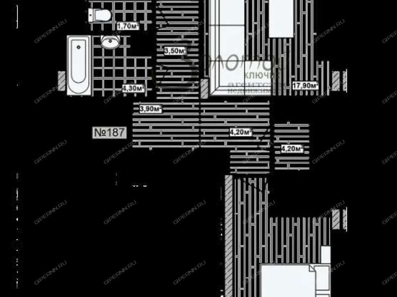 двухкомнатная квартира в новостройке на Деловой улице