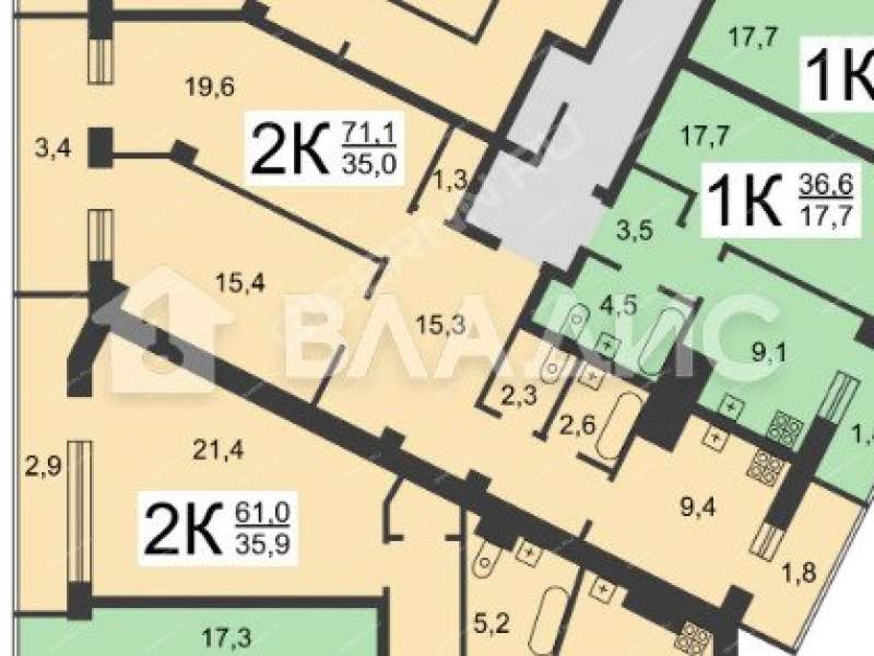 двухкомнатная квартира на Космической улице дом 51