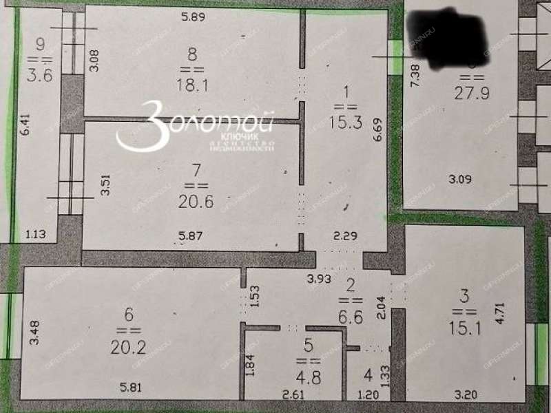 трёхкомнатная квартира на улице Ванеева дом 229