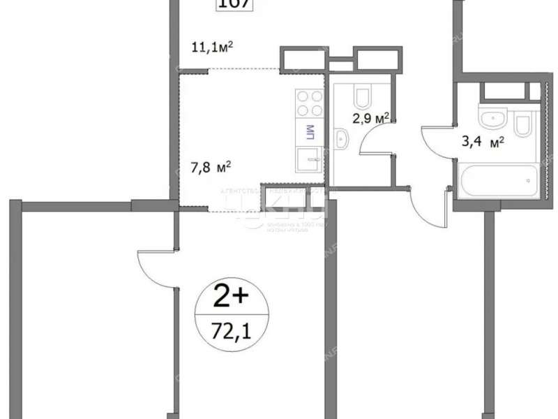 двухкомнатная квартира на улице Сергея Акимова дом 50