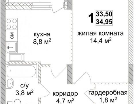 1-komnatnaya-ul-kolomenskaya-8-4 фото